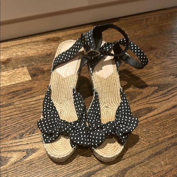 Loeffler Randall Shoes - Designer Polka Dot Espadrille Sandals - Black